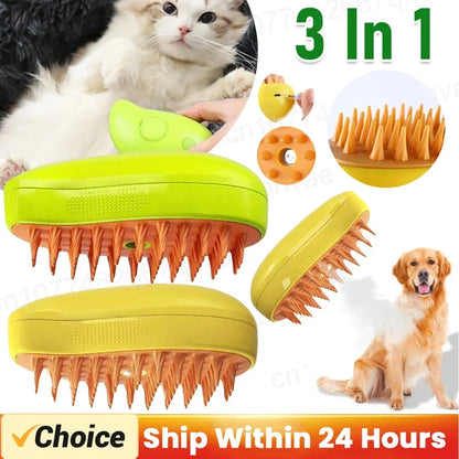 SteamGlow Pet Grooming Brush