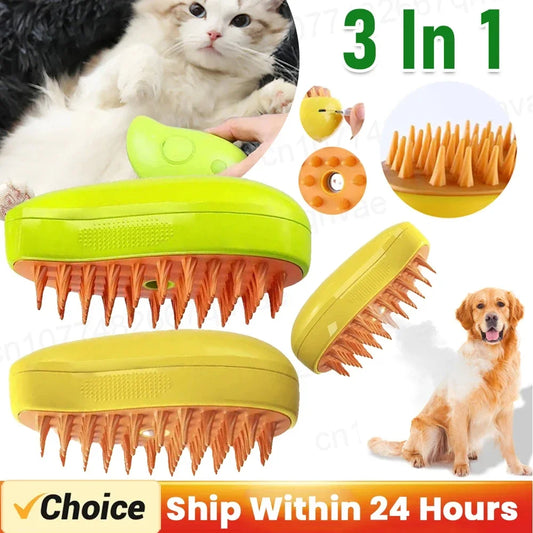 SteamGlow Pet Grooming Brush
