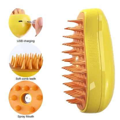 SteamGlow Pet Grooming Brush